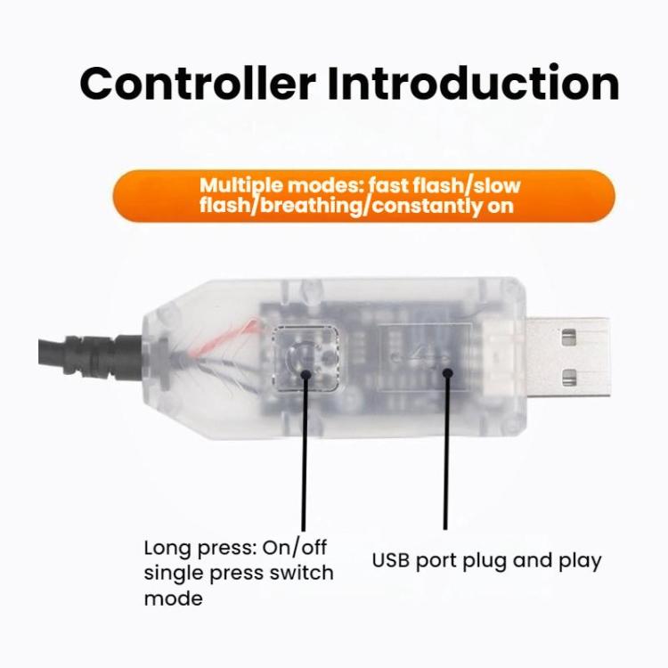 USB Car-mounted Dynamic Demon Eye Car Sticker LED Indicator Light