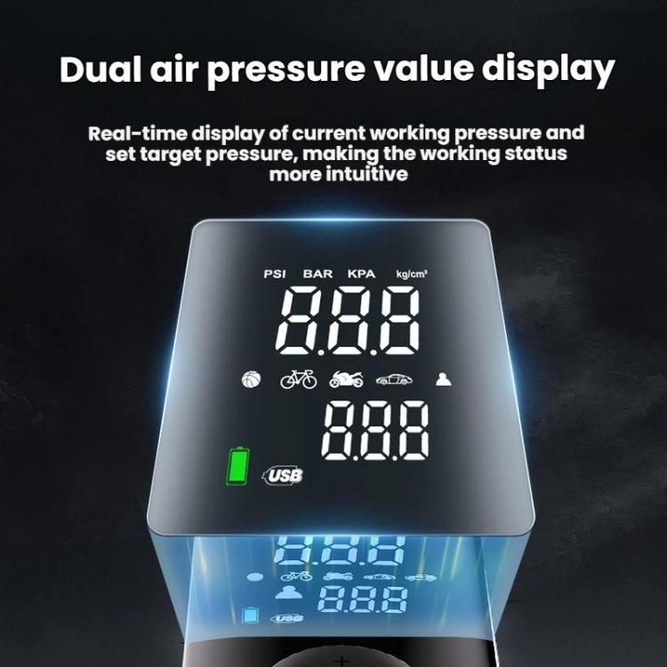 Portable Smart Lighting Wireless Digital Display Car Air Pump