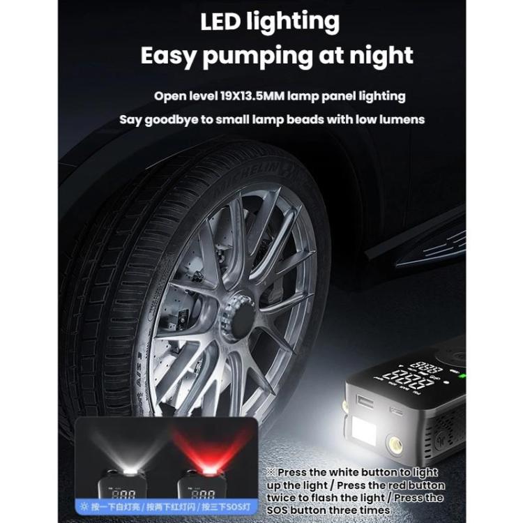 Portable Smart Lighting Wireless Digital Display Car Air Pump
