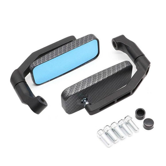 Electric Bike Modified Aluminum Alloy Blue Glass Square Curved Rod Rearview Mirror