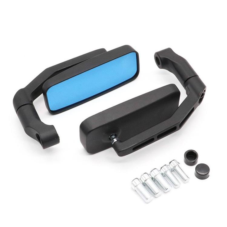 Electric Bike Modified Aluminum Alloy Blue Glass Square Curved Rod Rearview Mirror