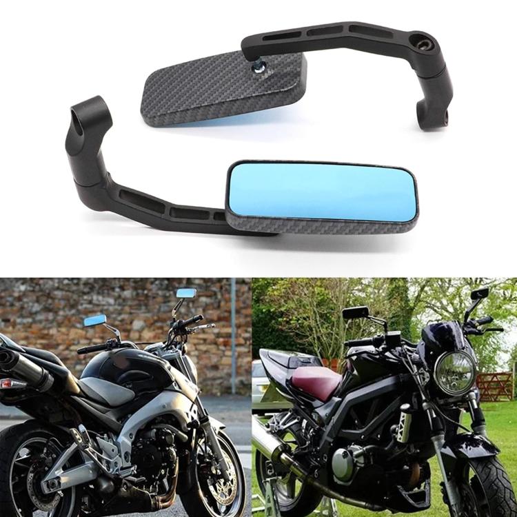 Electric Bike Modified Aluminum Alloy Blue Glass Square Curved Rod Rearview Mirror