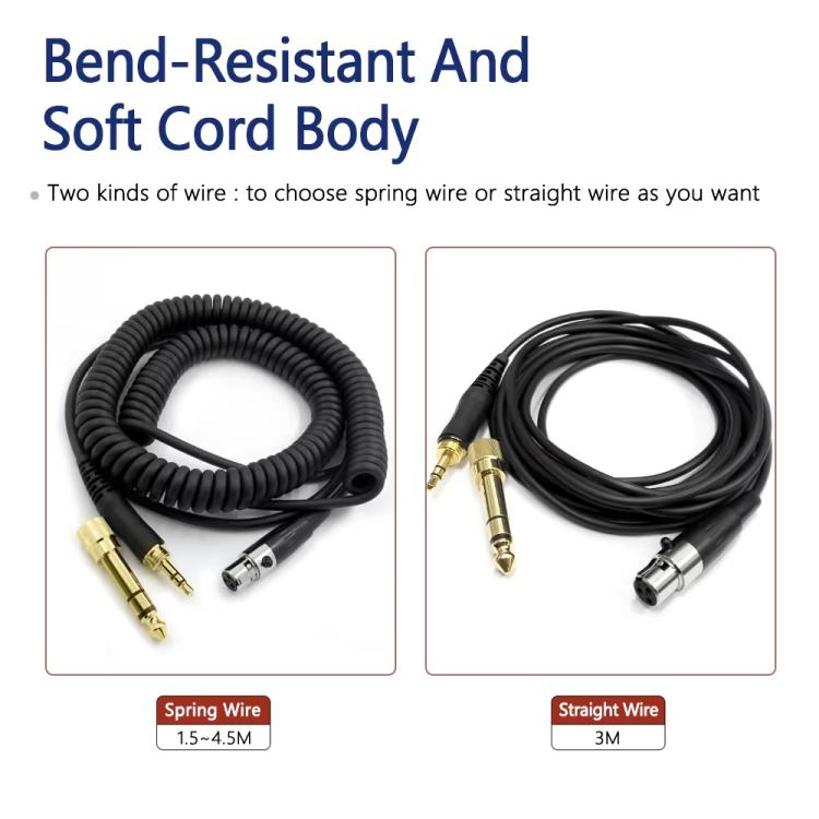 6.35mm Plug Headphone Cable for AKG Q701 Q702 K712 K240