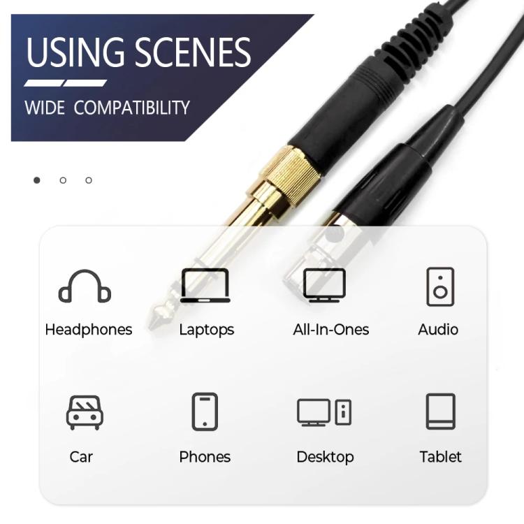 6.35mm Plug Headphone Cable for AKG Q701 Q702 K712 K240