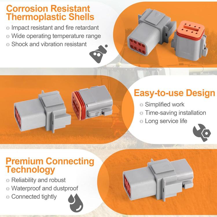 603pcs /Set DT Connector Kit with 2/3/4/6/8/12 Pin DT Connectors and Extraction Tools