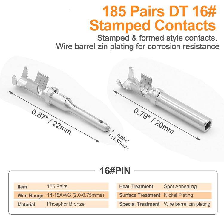 603pcs /Set DT Connector Kit with 2/3/4/6/8/12 Pin DT Connectors and Extraction Tools