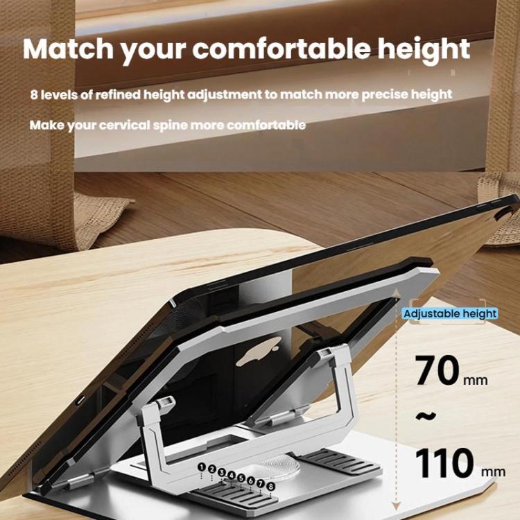 Carbon Steel Laptop Tablet Stand Holder Foldable Desktop Riser With 360-Degree Rotation