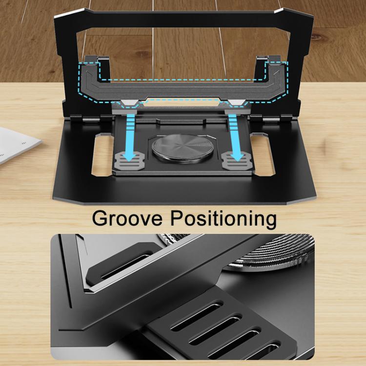 Carbon Steel Laptop Tablet Stand Holder Foldable Desktop Riser With 360-Degree Rotation