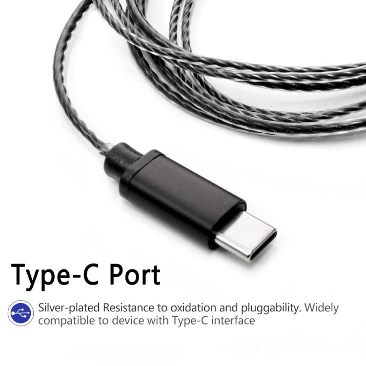 1.2m Type-C To MMCX Interface Headphone Plug Cable For Shure SE215 / SE315 / SE425 / SE535 / SE846