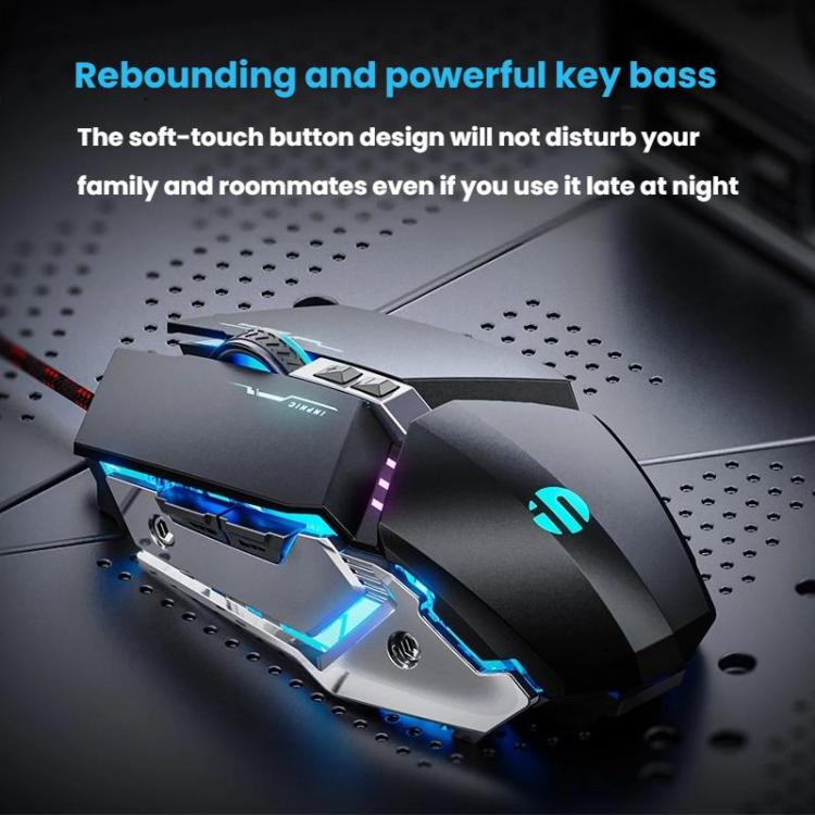 Inphic W-02 USB Wired Mouse Gaming Macro-Programmable Illuminated Computer Mice