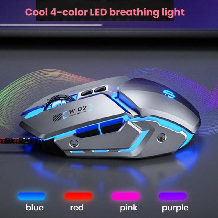 Inphic W-02 USB Wired Mouse Gaming Macro-Programmable Illuminated Computer Mice