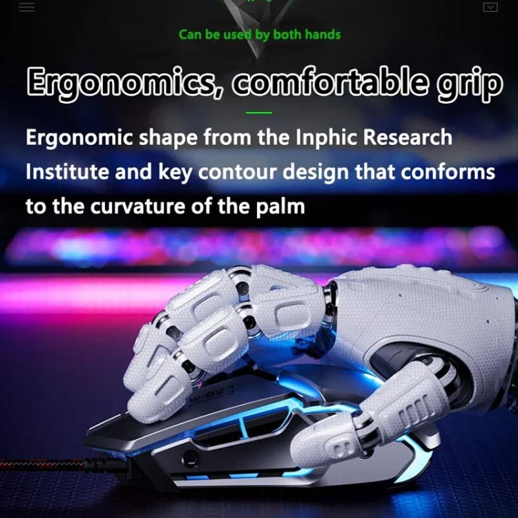 Inphic W-02 USB Wired Mouse Gaming Macro-Programmable Illuminated Computer Mice