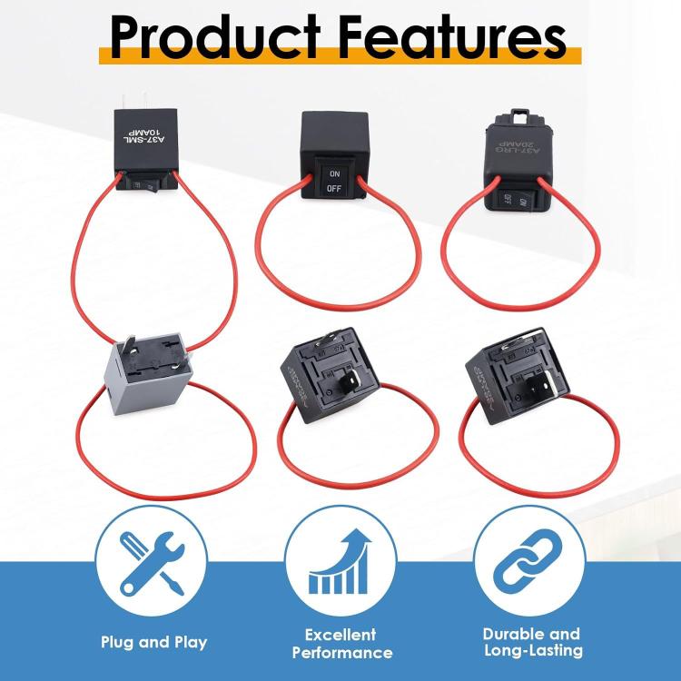 6-Piece Set 9038A Relay Bypass Switch Tester Kit With Wires For Electrical Testing