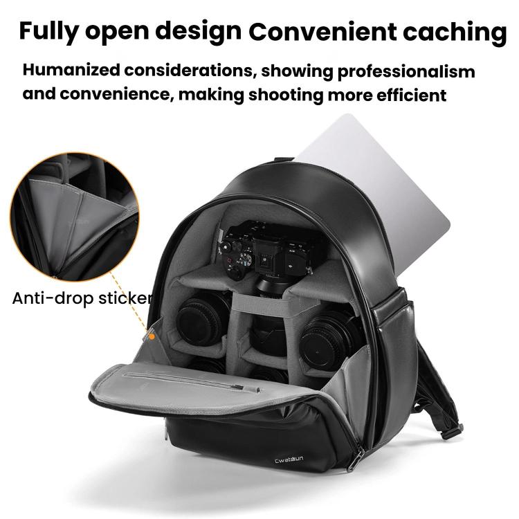 Cwatcun D125 Medium Shoulder Camera Bag Waterproof Casual Photography Backpack