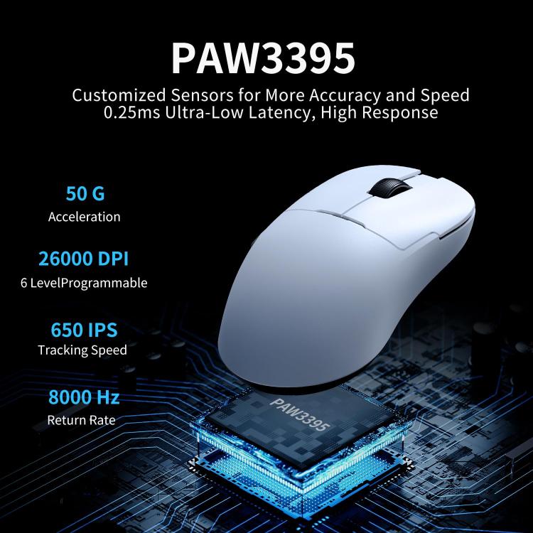 Ajazz AJ159PRO Wired / 2.4G / Bluetooth Tri-mode Gaming Mouse With Magnetic Charging Base