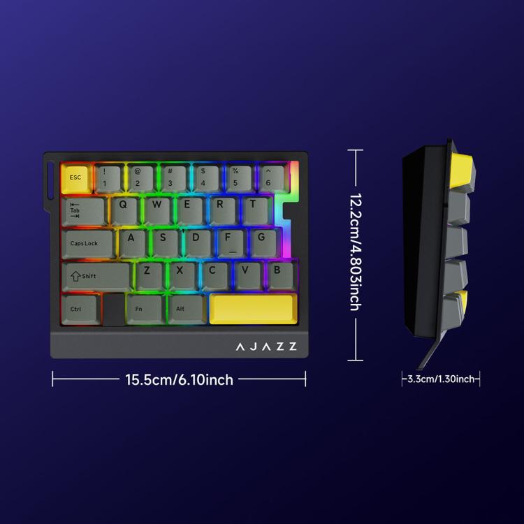 Ajazz AK029 Magnetic Rice Switch HIFI Edition RGB Backlight Wired Single Handed Gaming Keyboard