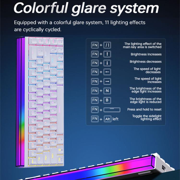 NACODEX NK68 Magnetic Shaft Mechanical Dazzle Color Wired Keyboard Office Computer Gaming 68 Keys Keyboard