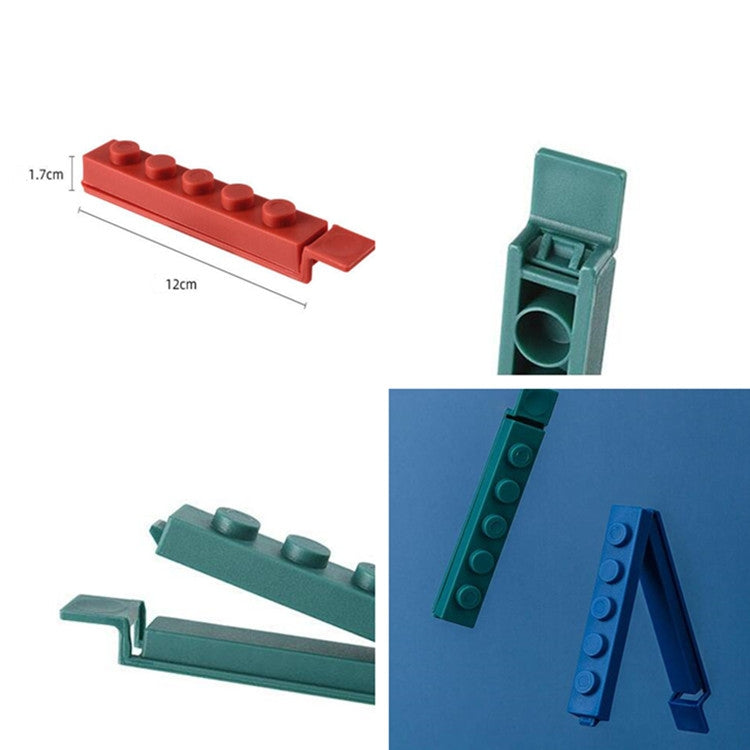 4 PCS/Set Building Block Food Seal Clip Seal Kitchen Fresh Clip Snack Plastic Bag Clip Stick