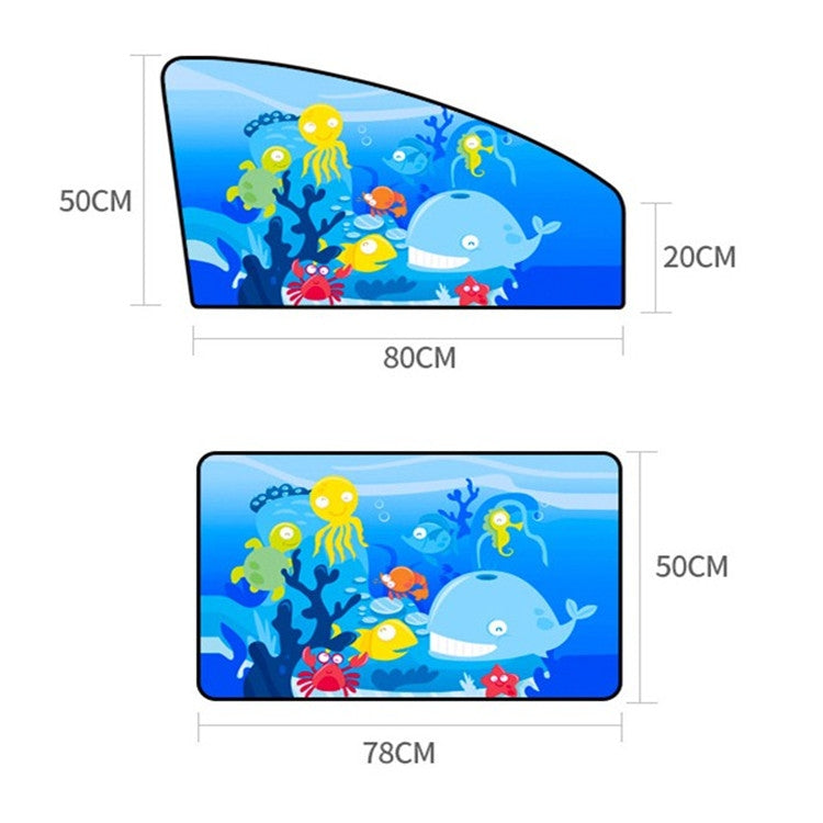 Car Cartoon Magnetic Sunshade Sunscreen Telescopic Collapsible Sunshield