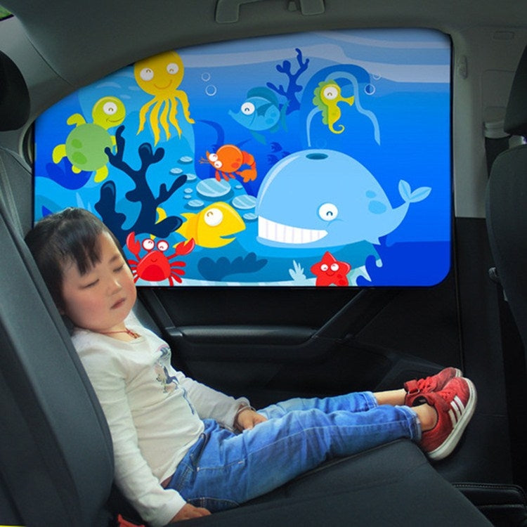 Car Cartoon Magnetic Sunshade Sunscreen Telescopic Collapsible Sunshield