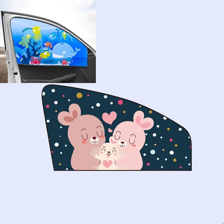 Car Cartoon Magnetic Sunshade Sunscreen Telescopic Collapsible Sunshield