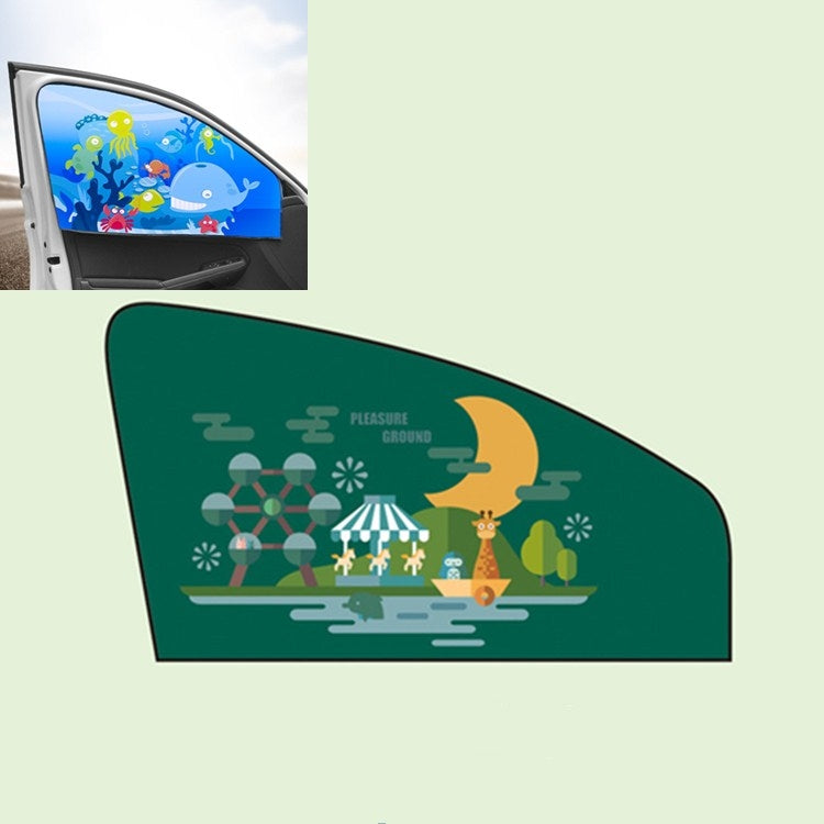 Car Cartoon Magnetic Sunshade Sunscreen Telescopic Collapsible Sunshield
