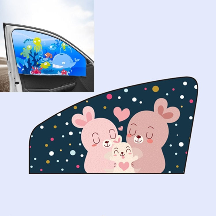 Car Cartoon Magnetic Sunshade Sunscreen Telescopic Collapsible Sunshield