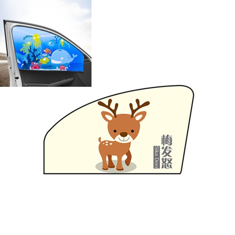 Car Cartoon Magnetic Sunshade Sunscreen Telescopic Collapsible Sunshield