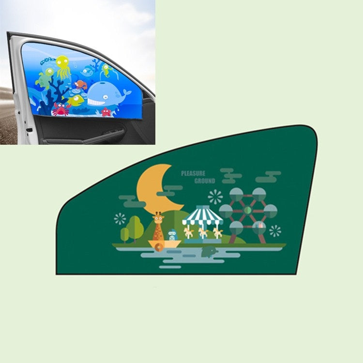 Car Cartoon Magnetic Sunshade Sunscreen Telescopic Collapsible Sunshield