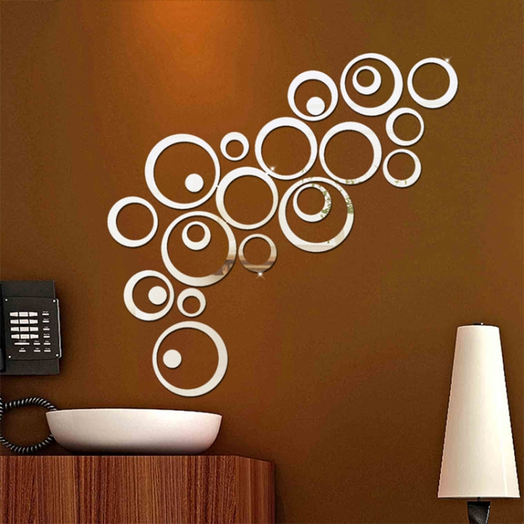 24 PCS 3D DIY Circles Decoration Mirror Wall Stickers for TV Background Home Decor Acrylic Decor Wall Art