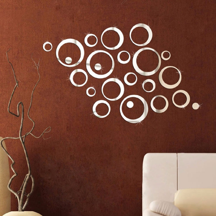 24 PCS 3D DIY Circles Decoration Mirror Wall Stickers for TV Background Home Decor Acrylic Decor Wall Art