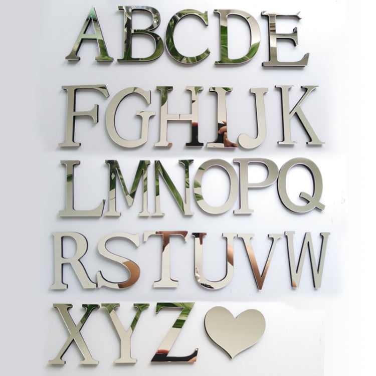 2 PCS Home Decoration Creative Personality English Letters Acrylic Mirror 3D DIY Wall Stickers