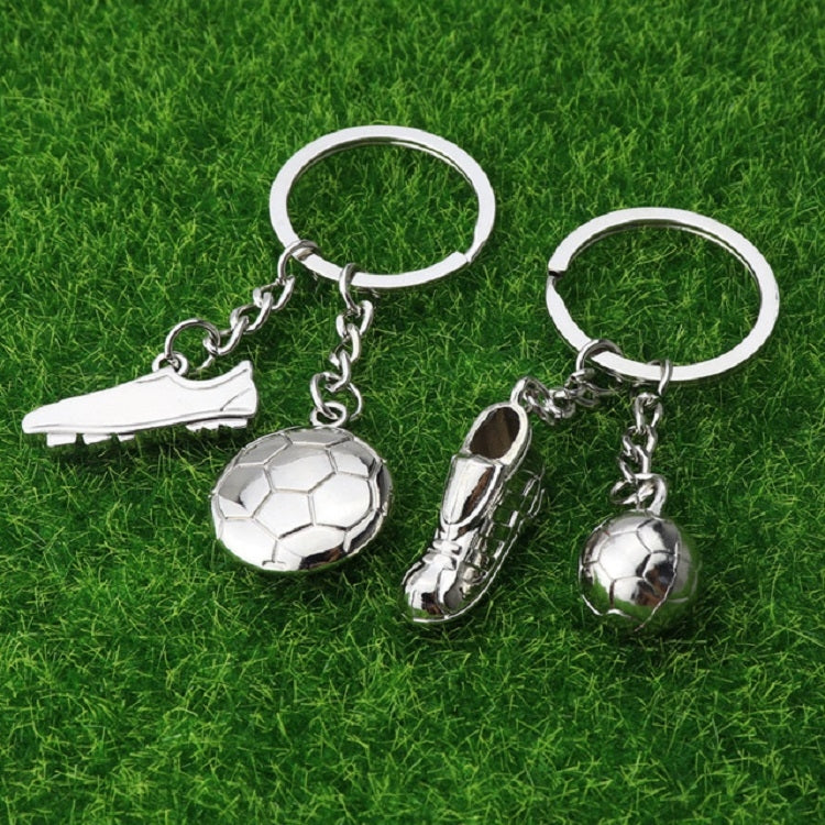 2 PCS Creative Football Gift Pendant Metal Football Shoe Keychain