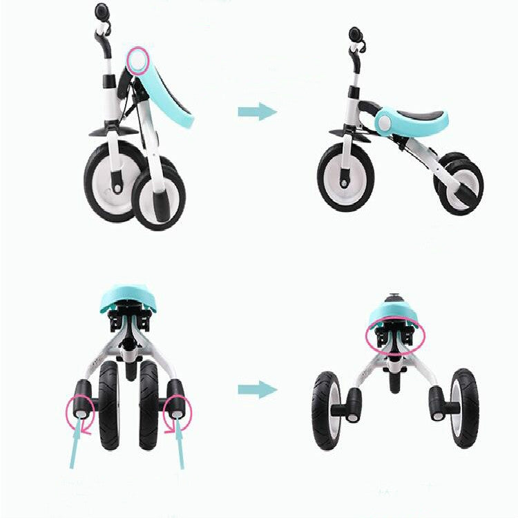 Ride On Toys Baby Tricycle Children Folding Bike Kids Scooter