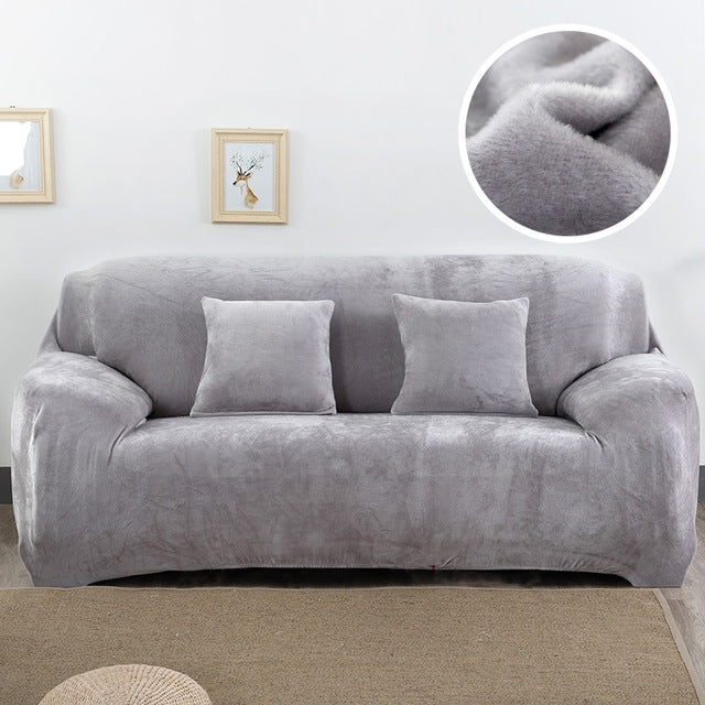 Plush Fabric Sofa Cover Thick Slipcover Couch Elastic Sofa Covers Not Include Pillow Case