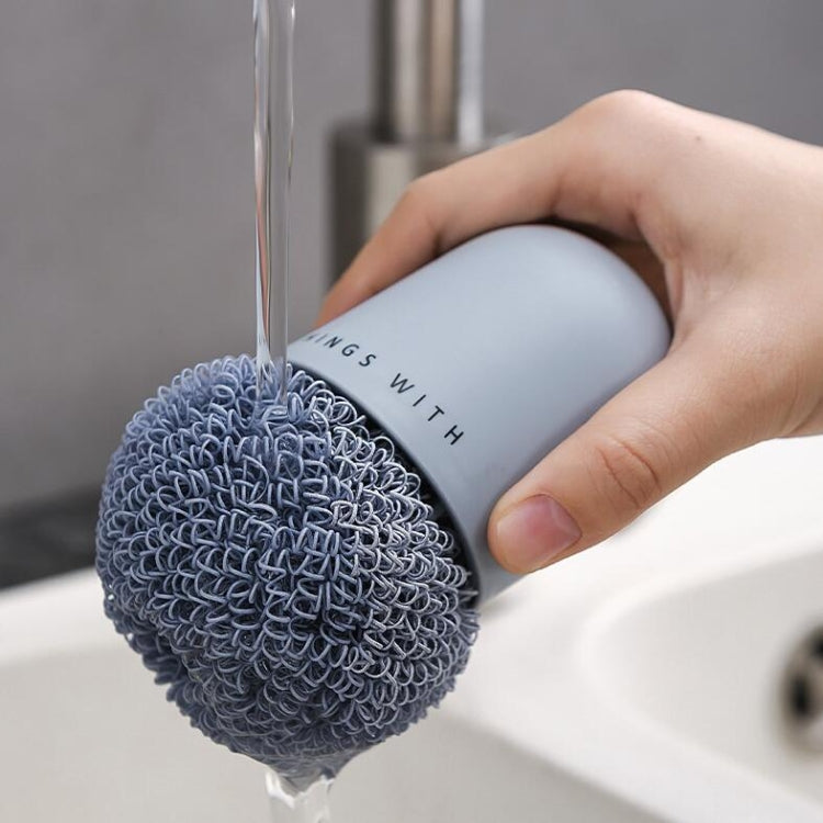 Polyester Cleaning Ball Household Handle Cleaning Brush Kitchen Short Handle Dishwashing Pot Brush