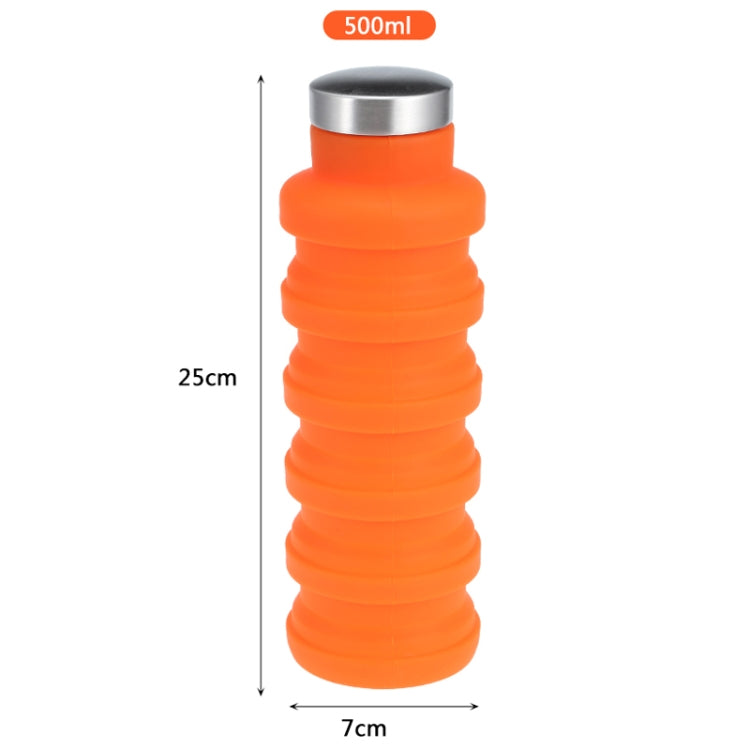 Portable Silicone Water Bottle Retractable Folding Coffee Bottle Outdoor Travel Drinking Sport Drink Kettle,Capacity:500ml