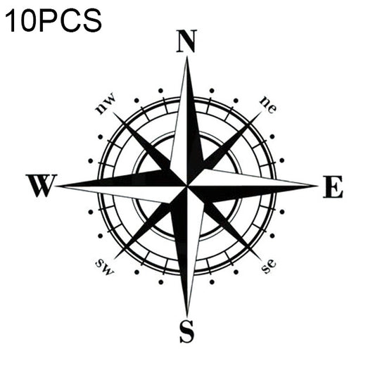10pcs  Art Design Vinyl NSWE Compass Car Stickers Decals Black/Silver
