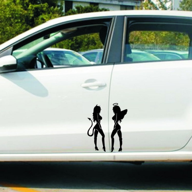 10 PCS QYPF ANGEL DEVIL Sexy Girl Car Sticker Car Styling Decal, Size: 18x14cm