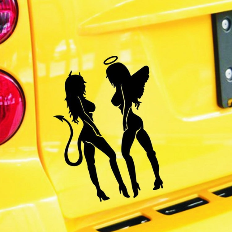 10 PCS QYPF ANGEL DEVIL Sexy Girl Car Sticker Car Styling Decal, Size: 18x14cm