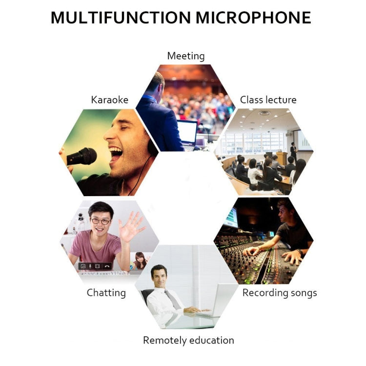 USB Condenser Microphone with Cable for Computer PC Desktop Laptop Notebook Cable Recording Gaming Podcasting