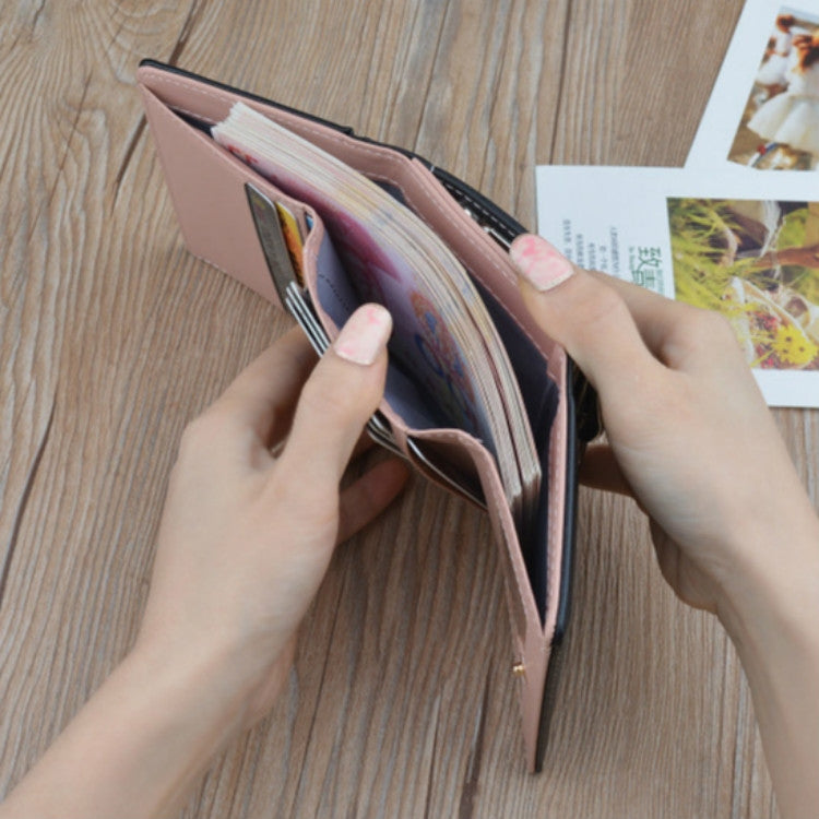 Simple Mini Vintage Flowers Short Women's Folding Wallet Coin Purse