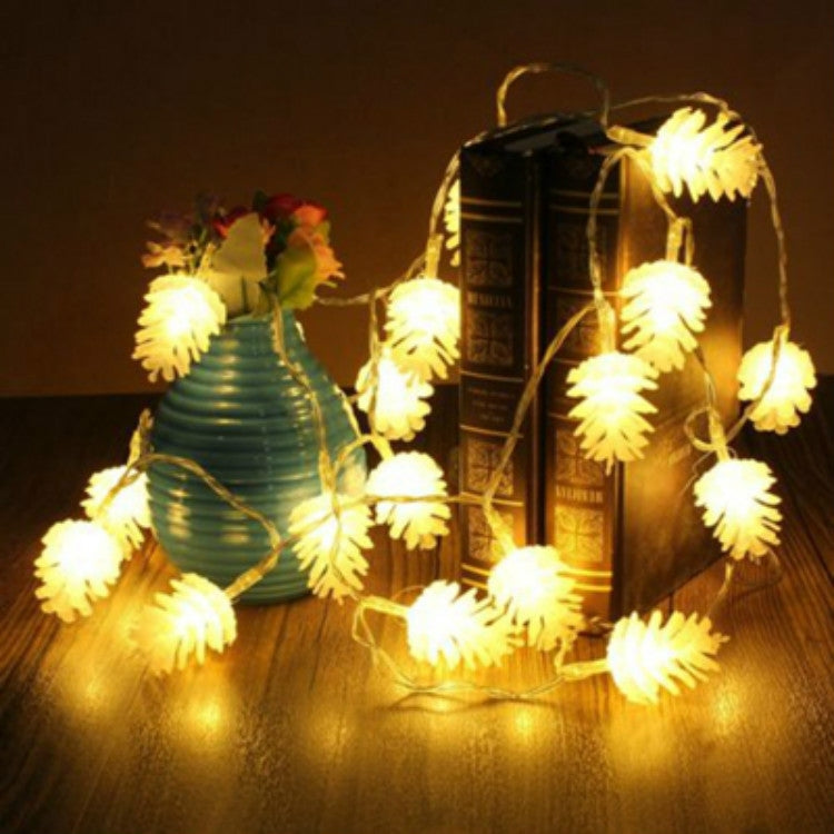 20 LEDs Solar Powered Pine Cone Outdoor Energy Saving Holiday Wedding Decoration String Light Garden Landscape Lamp