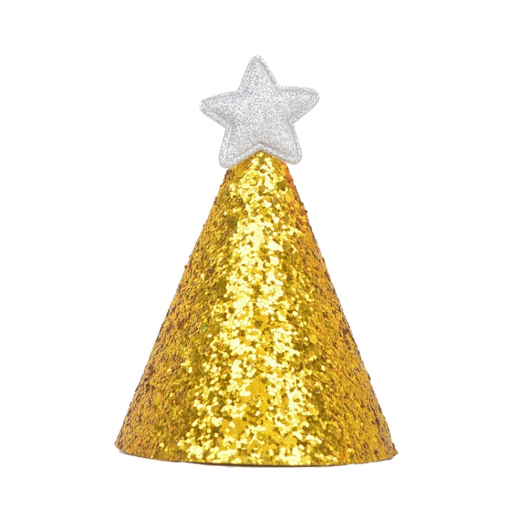 10 PCS Golden Birthday Hat Children Age Dress up Star Hat Glitter Cake Cap