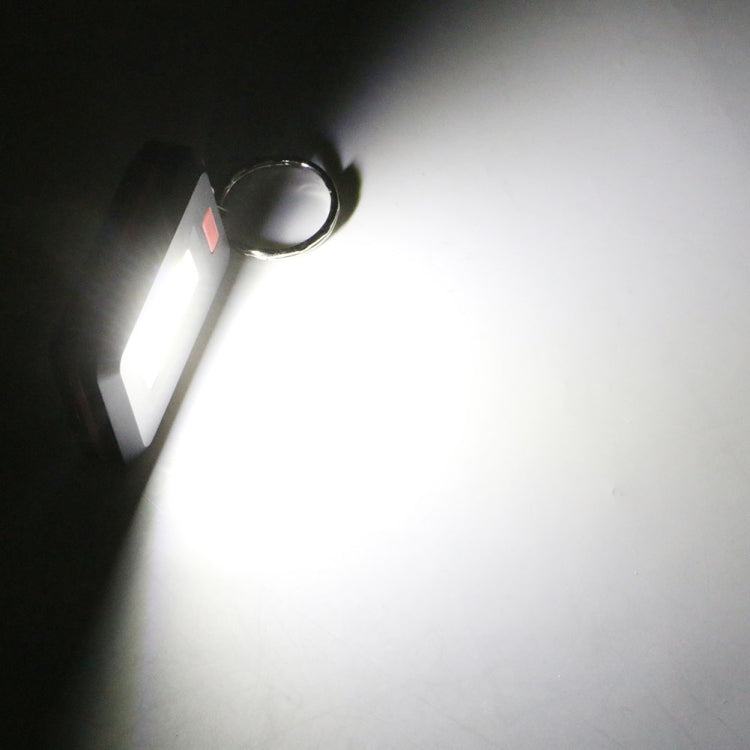 2 PCS 3W Mini COB LED Flashlight Keychain Emergency Camping  Backpack Light with 3 Modes