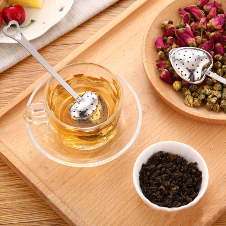 2 PCS Stainless Steel Practical Heart Shape Tea Infuser Spoon Strainer