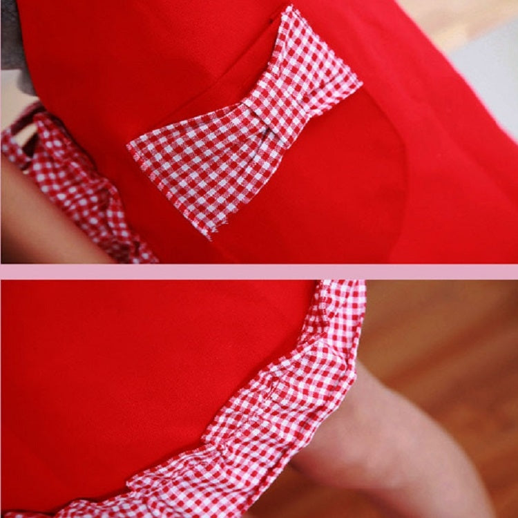 Sleeveless Bow Lace Apron with Pocket