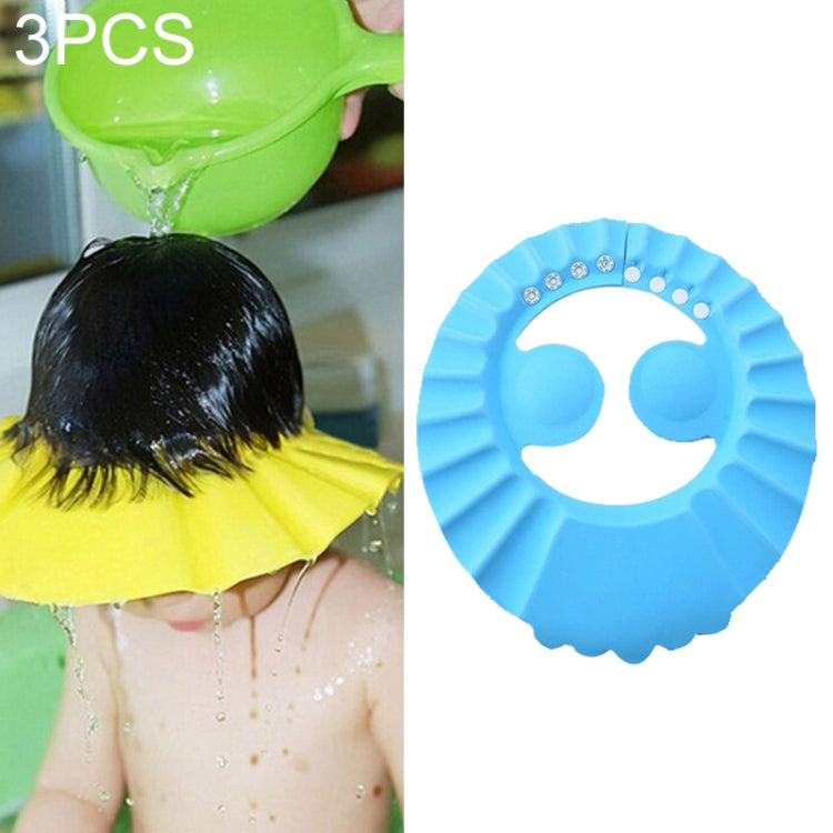 3 PCS Safe Baby Shower Cap Kids Bath Visor Hat Adjustable Baby Shower Cap Protect Eyes Hair Wash Shield for Children Waterproof Cap