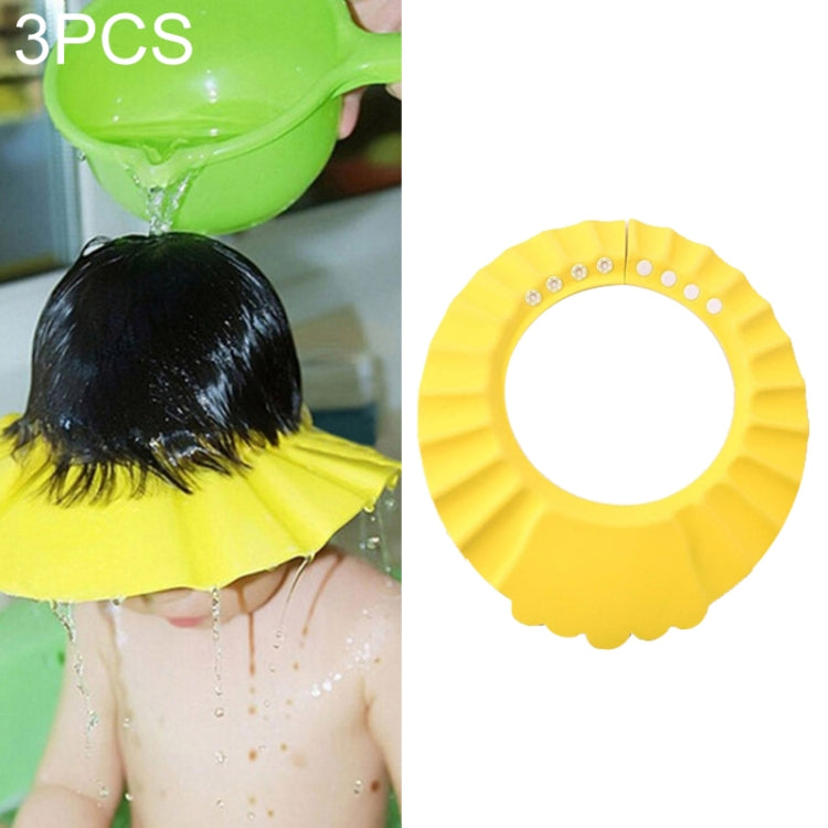 3 PCS Safe Baby Shower Cap Kids Bath Visor Hat Adjustable Baby Shower Cap Protect Eyes Hair Wash Shield for Children Waterproof Cap