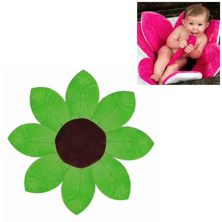 Newborn Baby Bathtub Foldable Blooming Bath Flower Bath Tub for Baby Blooming Sink Bath for Baby Play Bath Sunflower Cushion Mat, Diameter: 85cm